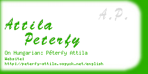 attila peterfy business card